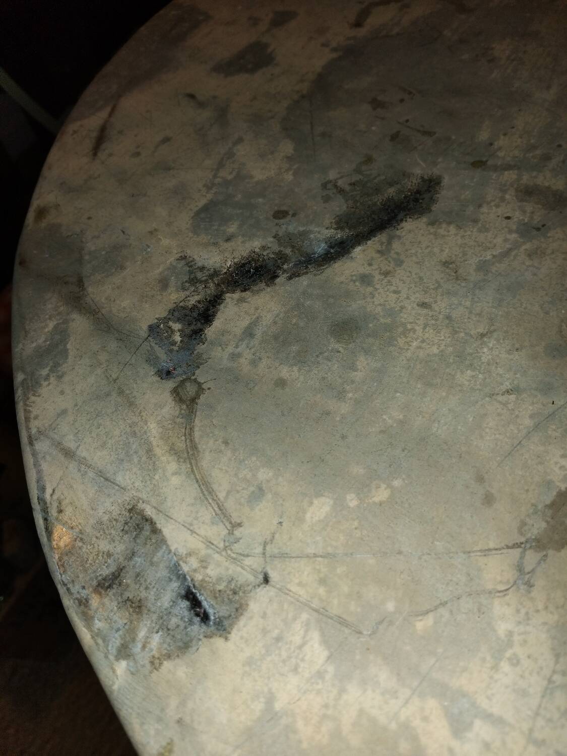 Wrought iron and zinc garden table