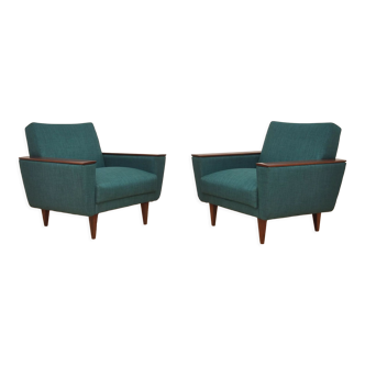 Aquamarine armchairs from the 60's, set of 2