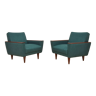 Aquamarine armchairs from the 60's, set of 2