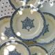 6 dessert plates ironstone J. Vieillard Bordeaux "Garland"