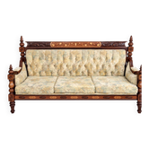 Three-seater canapé made of hand-carved Sheesham wood - Chiniot, Pakistan