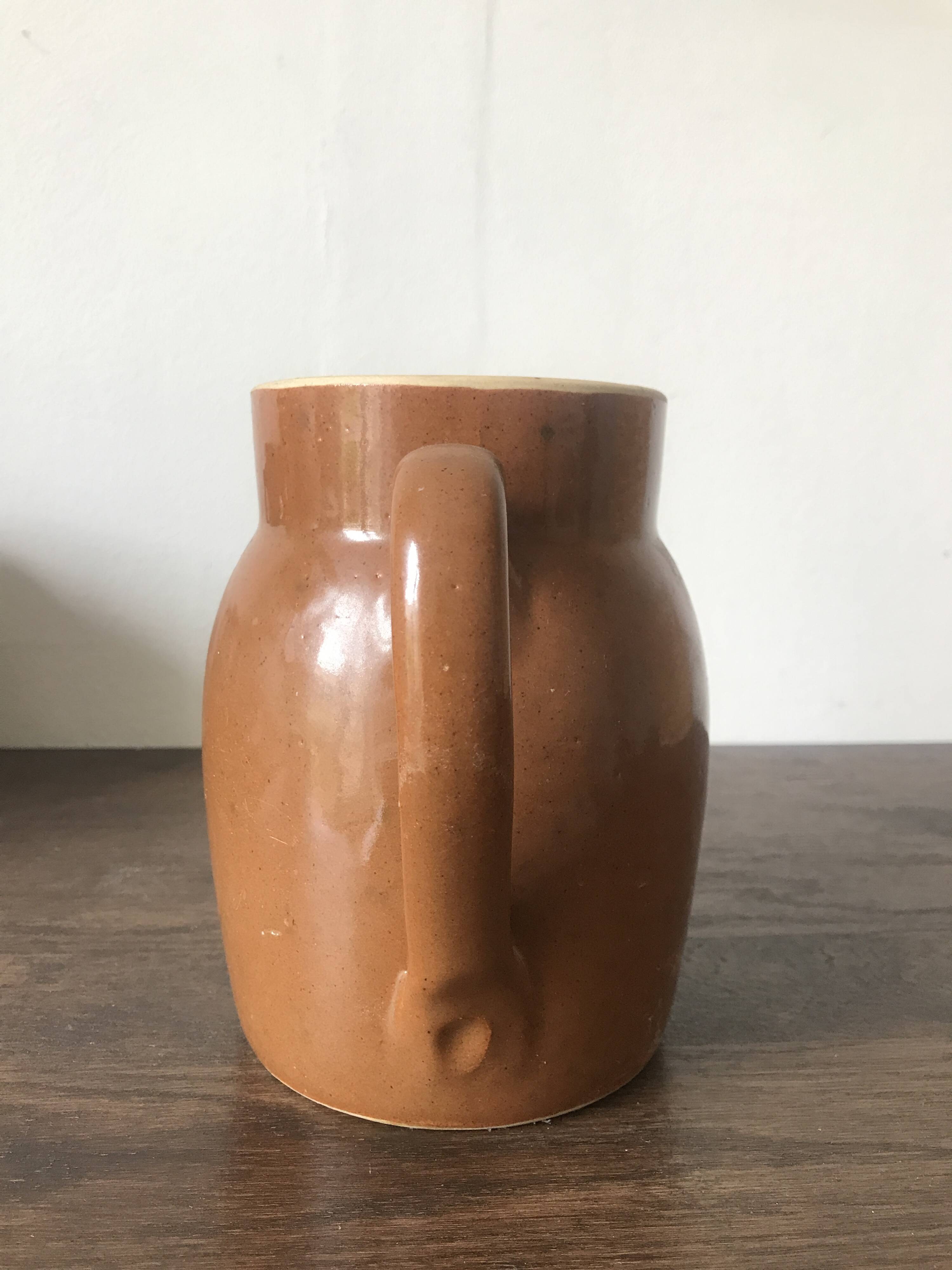 Set of 3 glazed stoneware jugs