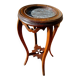 Wooden and marble side table