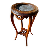 Wooden and marble side table
