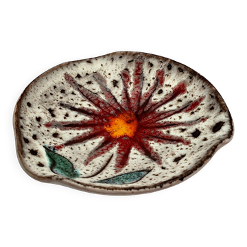 Vintage ceramic catchall dish from Vallauris, 1960s, floral.