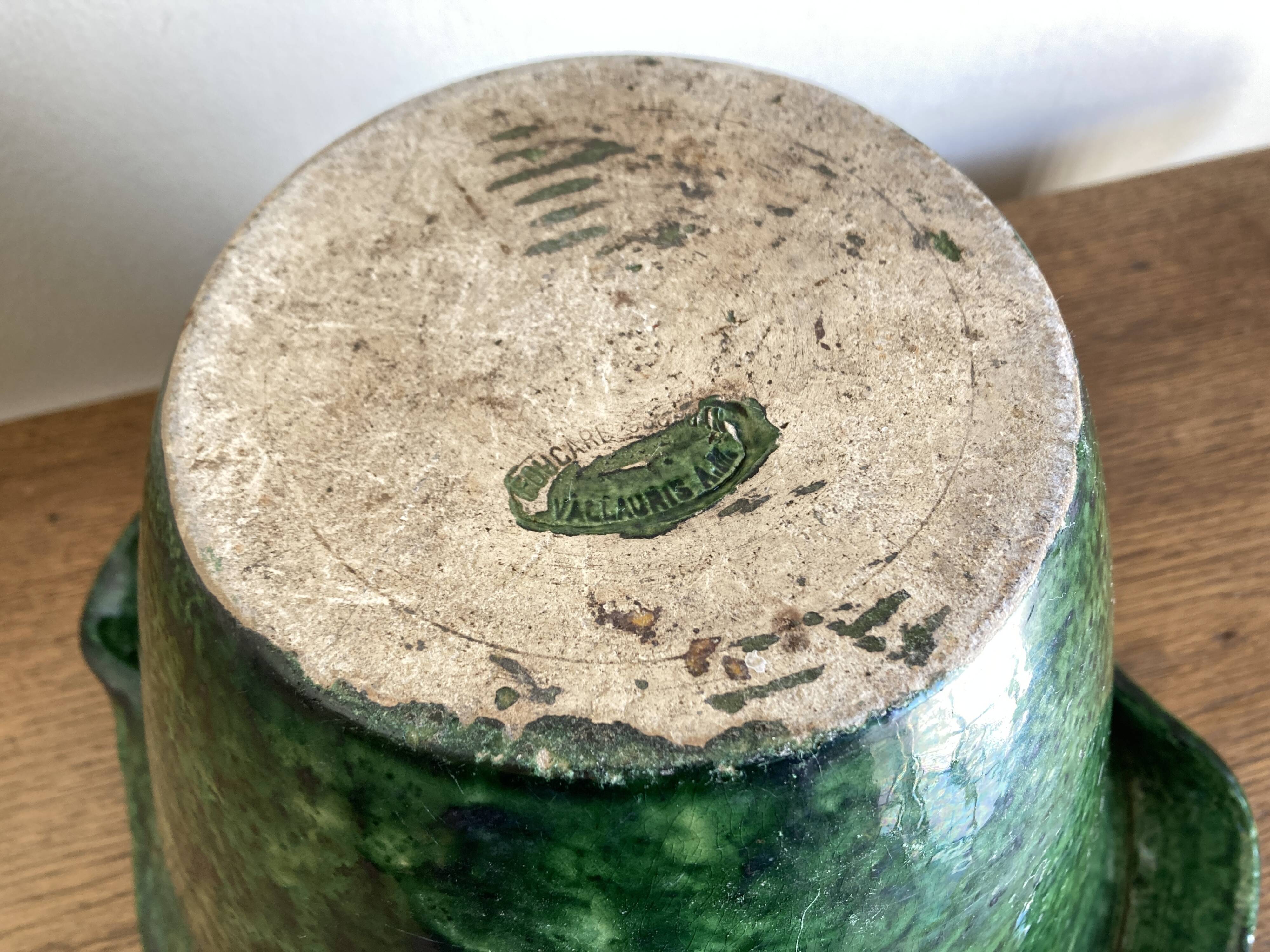 XXL solid earthenware salad bowl by Foucard Jourdan 1960