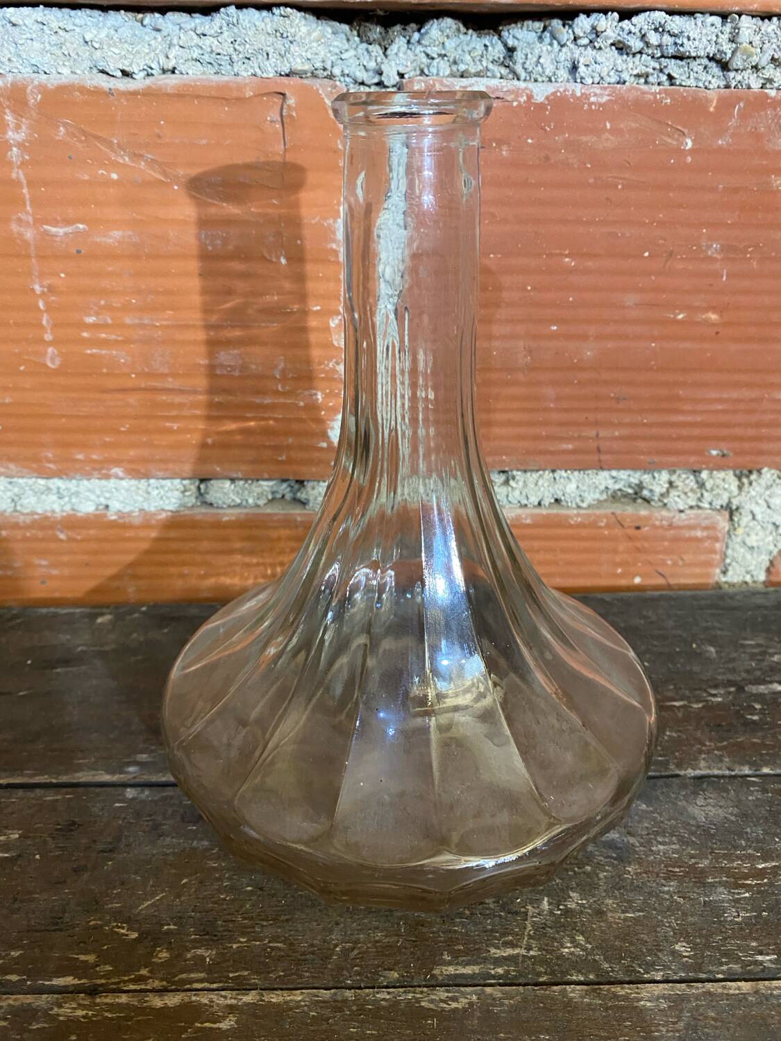 Pair of Vintage Moulded Glass Wine Decanters