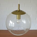 Vintage brass and bubble glass pendant lamp mid century modern hanging lamp