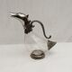 Carafe -duck in silver metal and glass signed