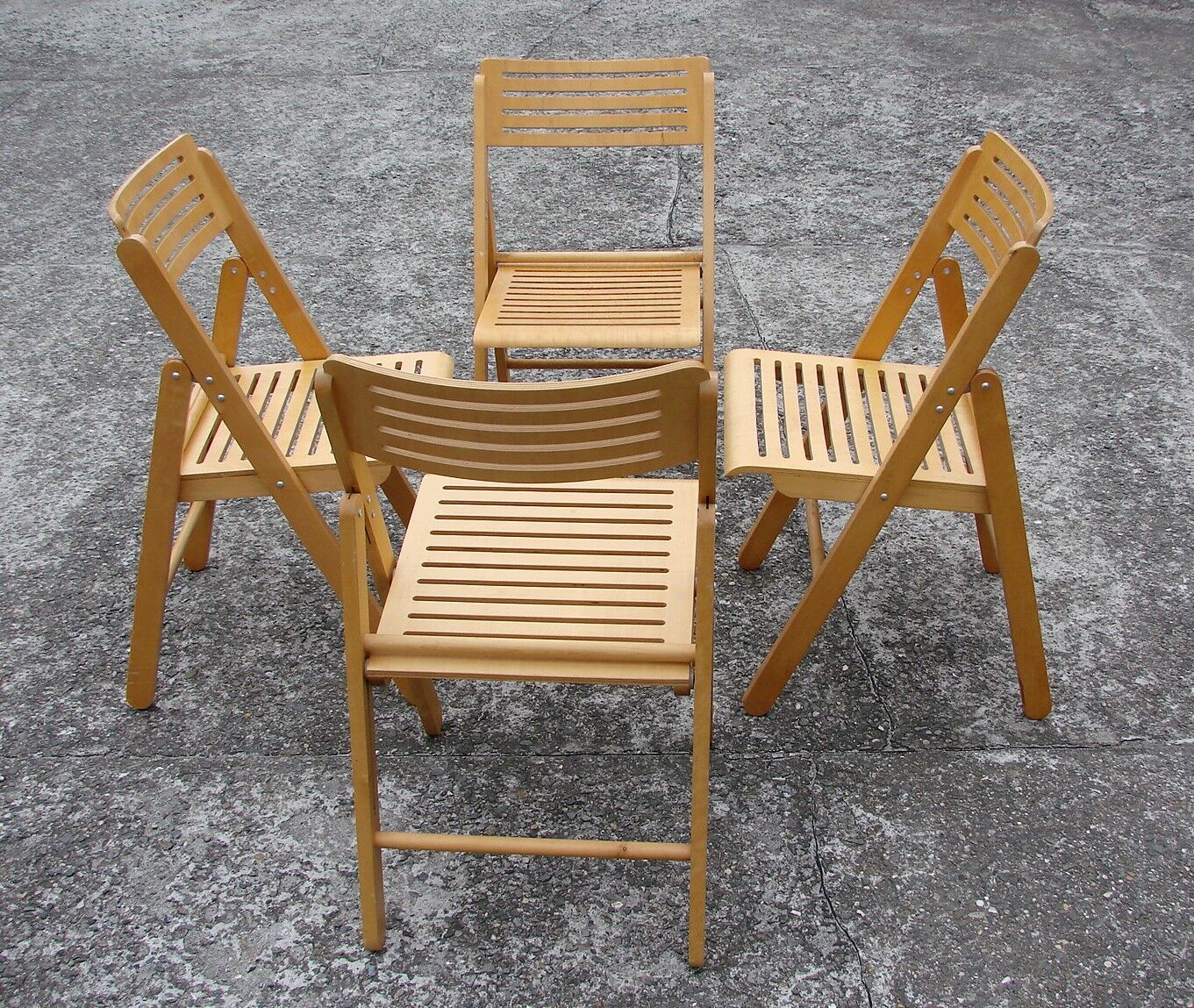Lot de 4 chaises pliantes, années 1980