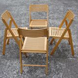 Set of 4 folding chairs, 1980s