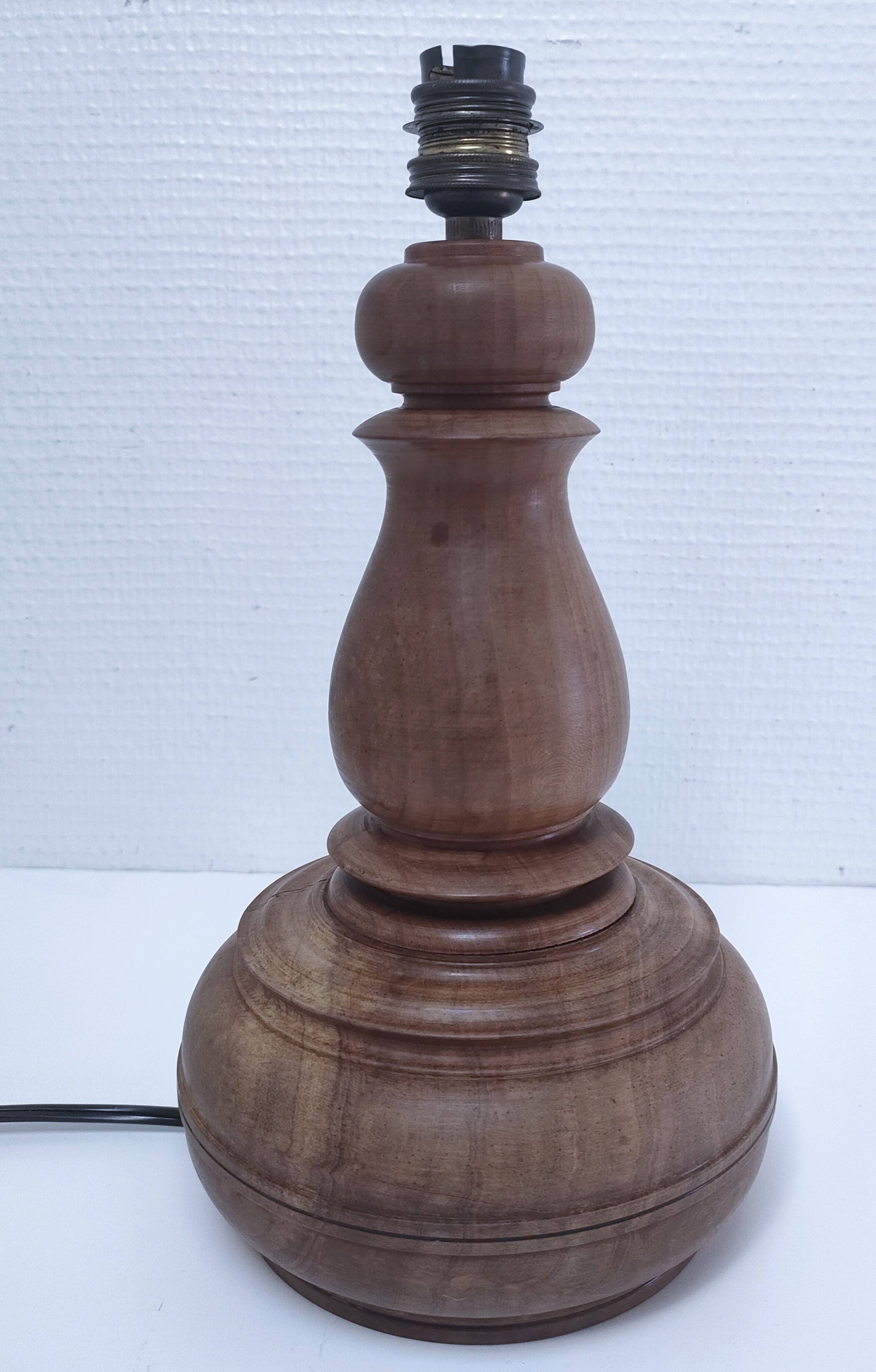 Vintage turned solid wood lamp base