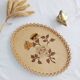 Plateau en bois, motif fleur