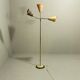 Lampadaire italien à trois lumières en laiton, années 1960