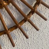 Vintage mirror 1960 rattan wicker sun - 55 cm