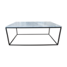 Rectangular coffee table in white carrara marble