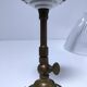 Articulated wall light glass Holophane brass porcelain