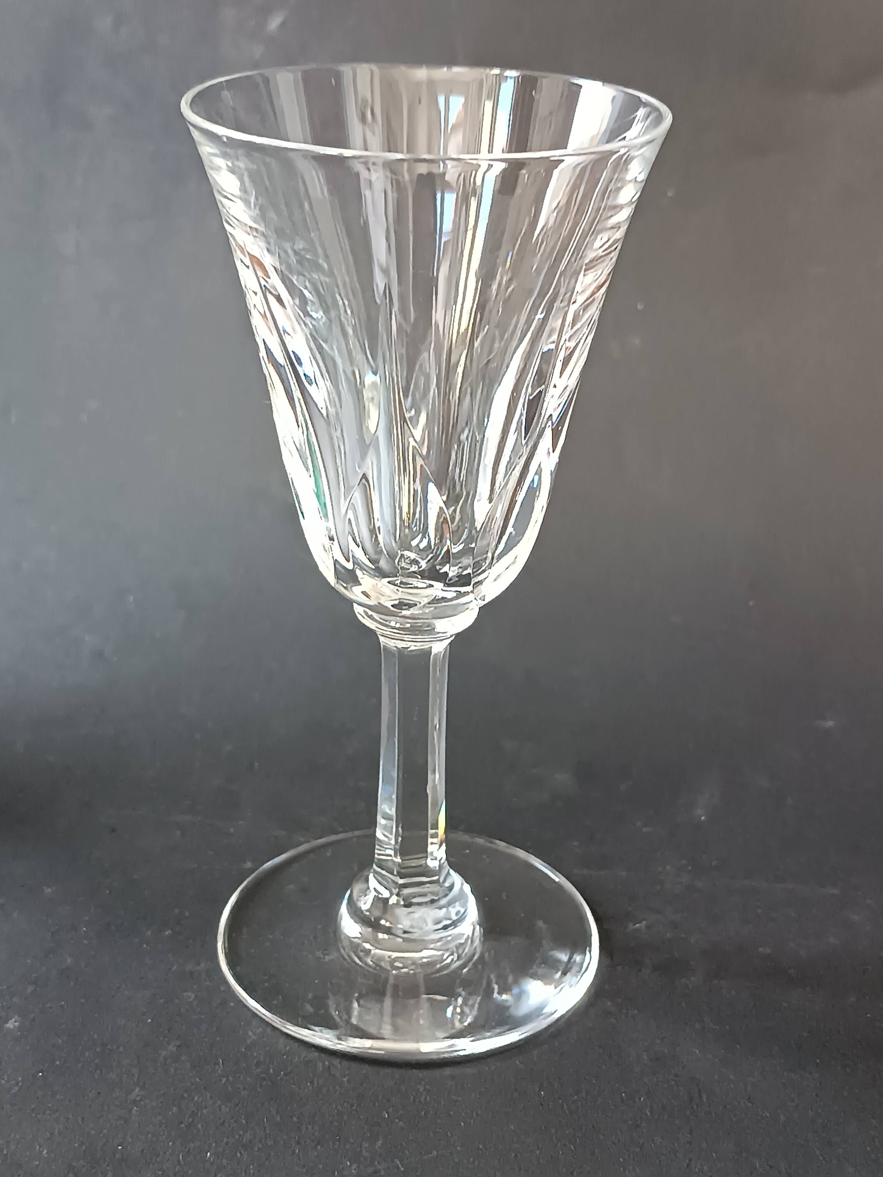 6 crystal stem glasses Cerdagne service Saint Louis vintage
