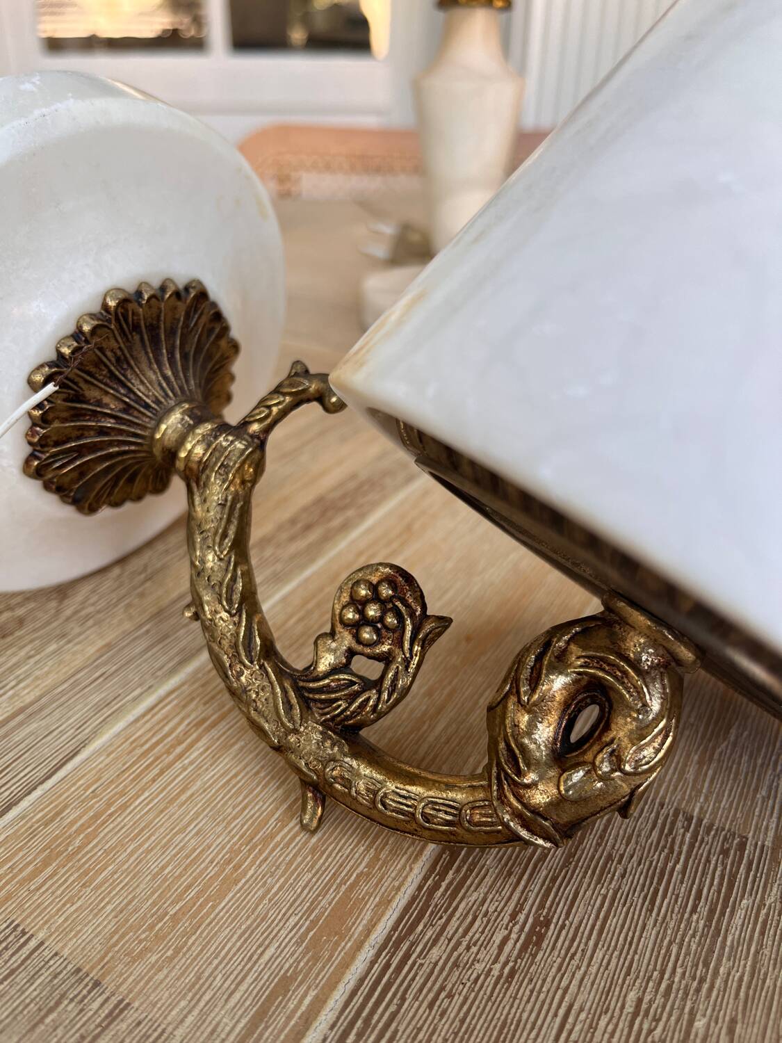 Pair of marble wall lights