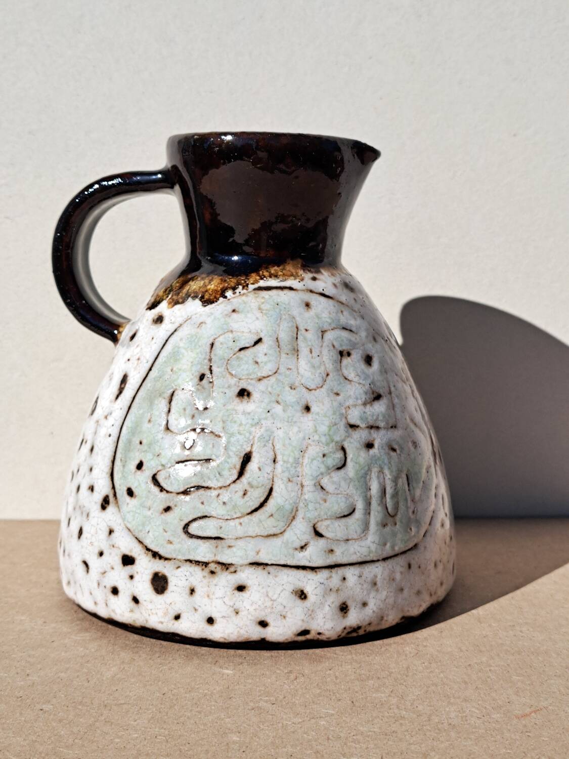 Ceramic pitcher Juliette Derel Vallauris 1960