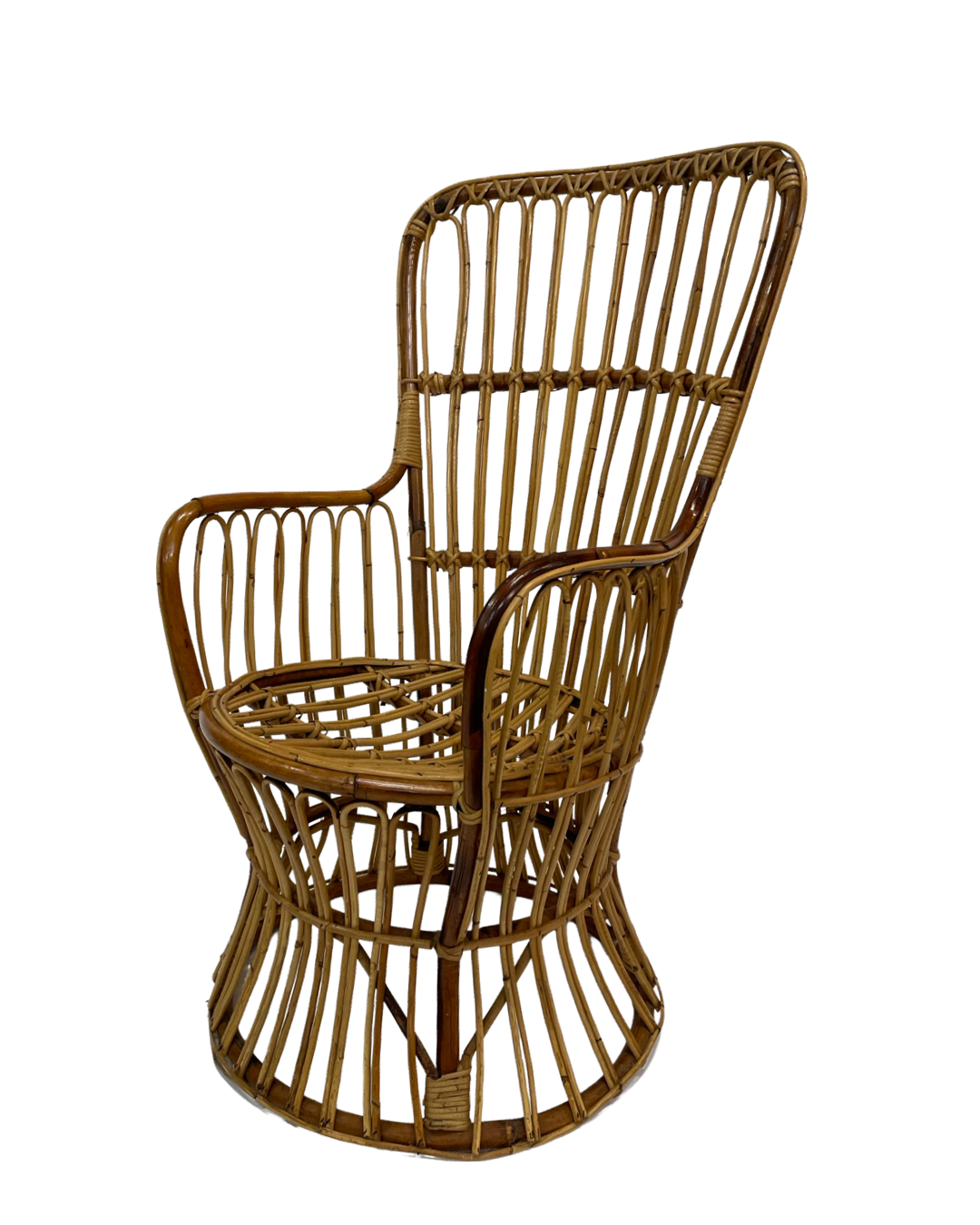 Set of two mid century rattan armchairs by bonacina 1950 design
