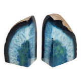 Sujetalibros de ágata azul. Brasil, 1990s.