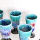 Set of 6 mazagran varnished gré
