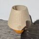 Lampe boule en bois vintage beige