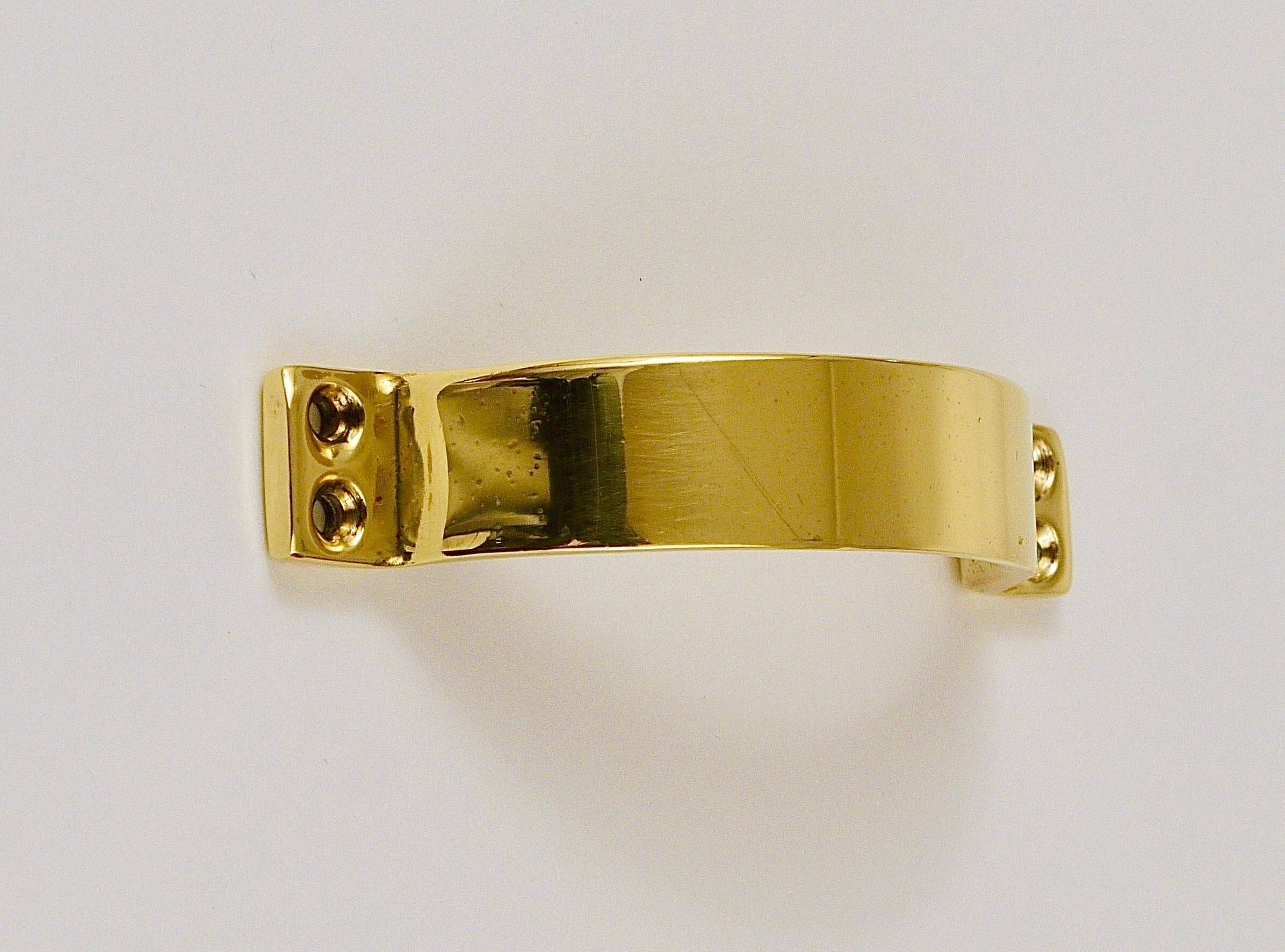 Up to 50 mid-century brass handles for doors, drawers, chests of drawers, Austria, 1950s.