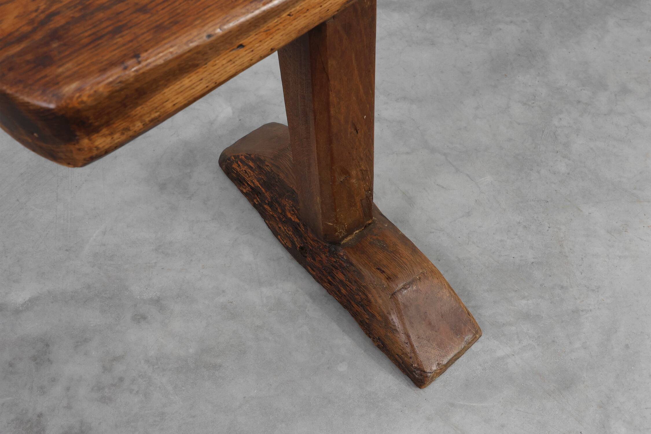 Rustic oak bench, France, Mid 19th century