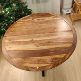 Round walnut table