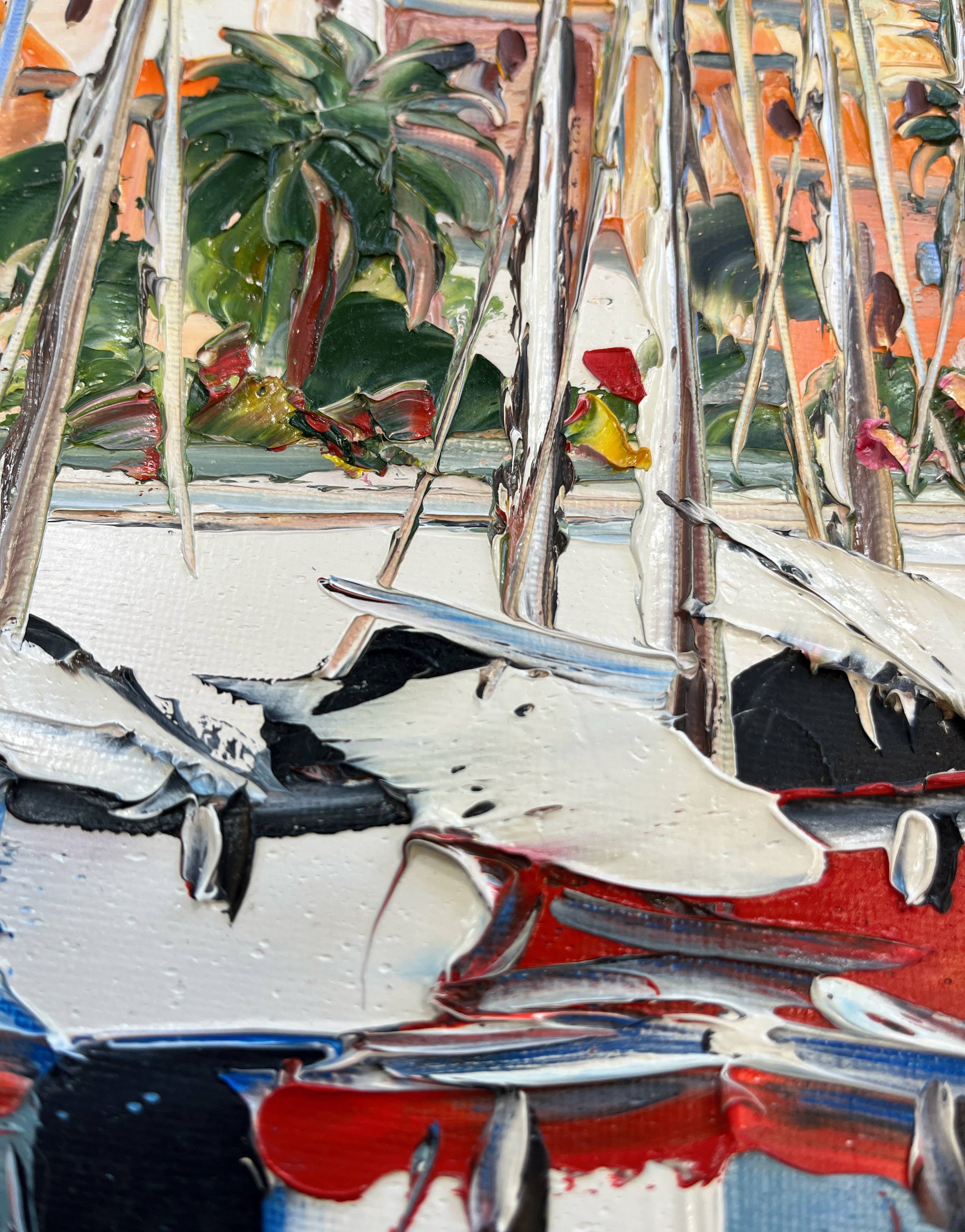 Tableau HST "View of Menton" by Christian Guinet (born in 1950)