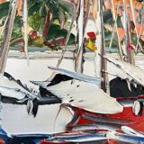 Tableau HST "View of Menton" by Christian Guinet (born in 1950)