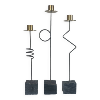 Trio de bougeoirs vintage d'Ehlen Johansson pour Ikea