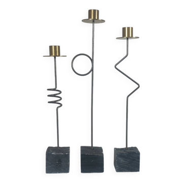 Trio de bougeoirs vintage d'Ehlen Johansson pour Ikea