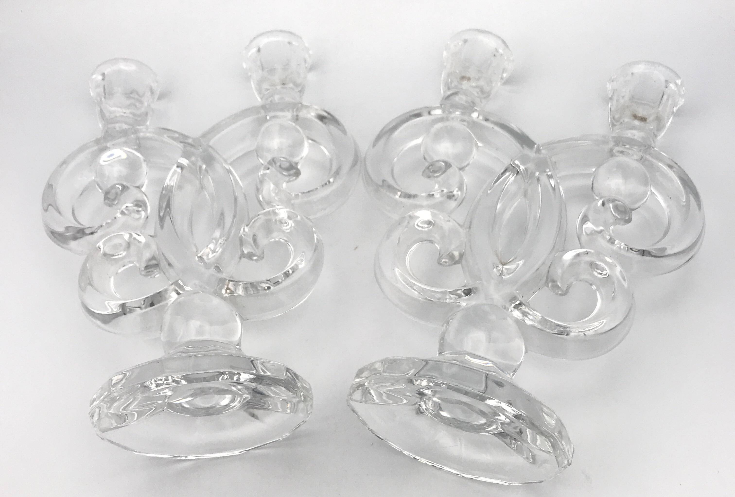 Pair of vannes crystal candelabra, 1960s decoration
