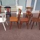 Set of 12 mismatched wooden bistro chairs - vintage
