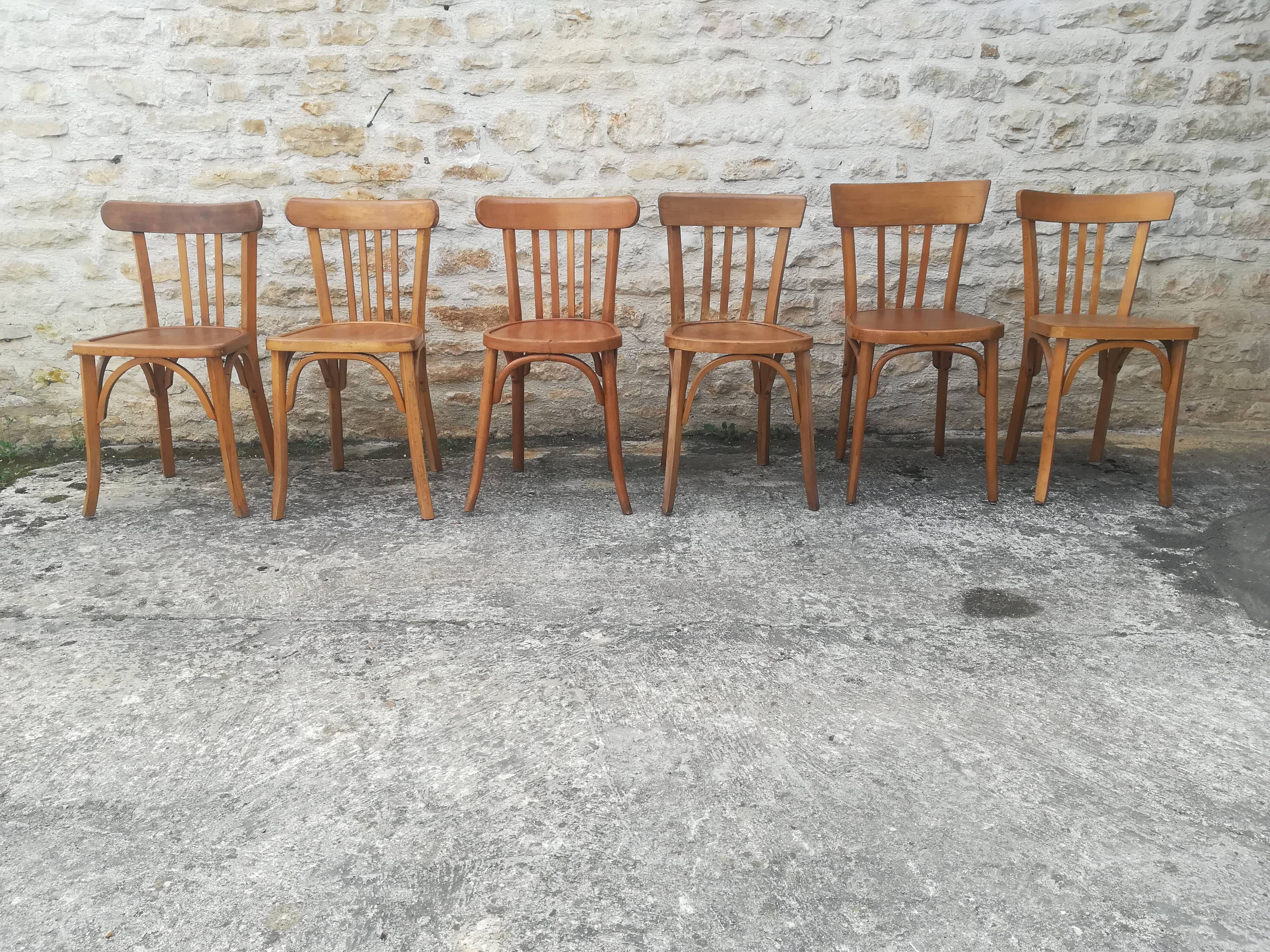 Mismatched bistro chairs