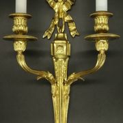 Pair of large sconces with Louis XVI style knots, late 19th century - bronze