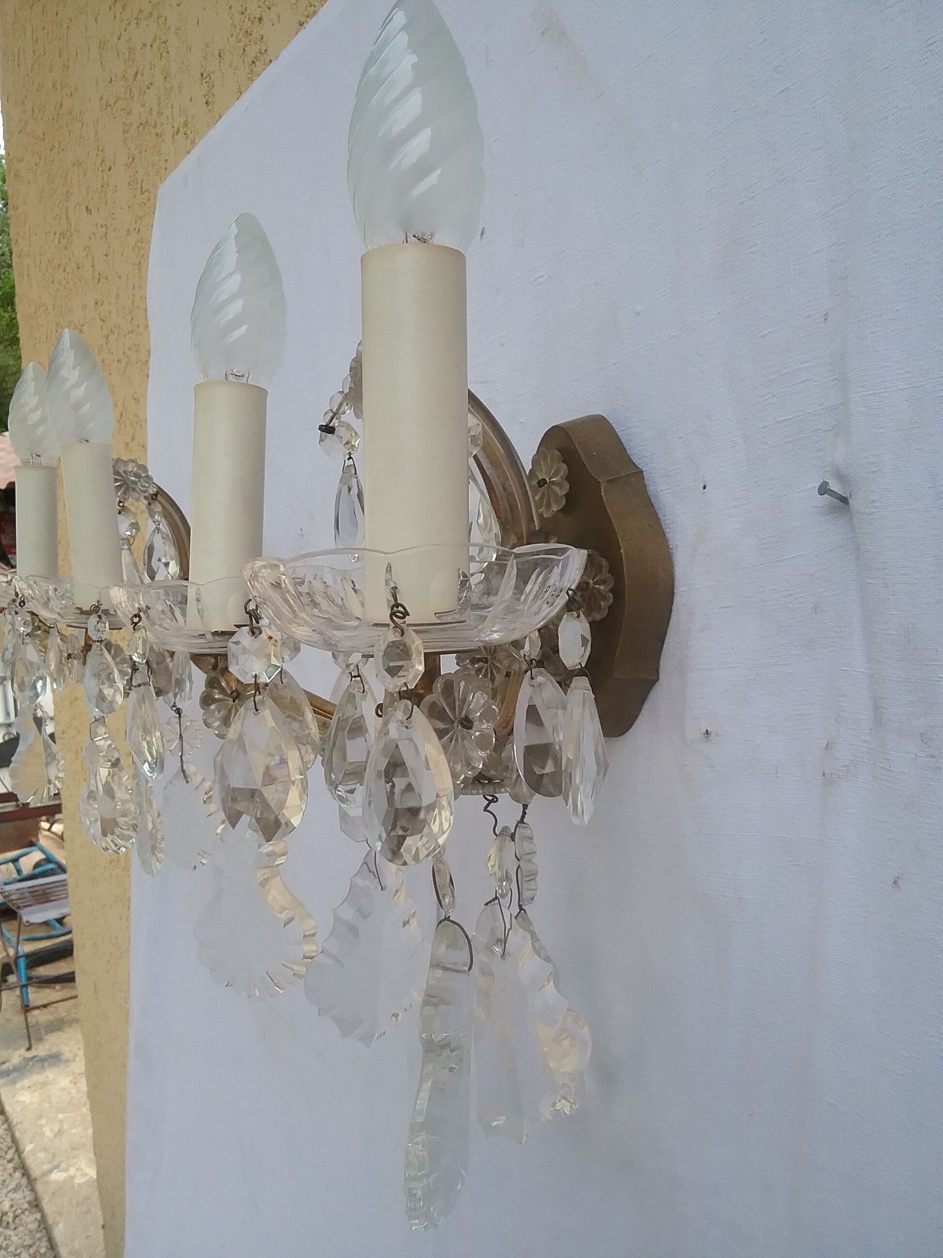 Pair of stamped wall light