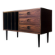Buffet en bois 3 tiroirs et range vinyles, Danemark 1970