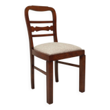 Art Deco chair beige fabric rustic oak 1950