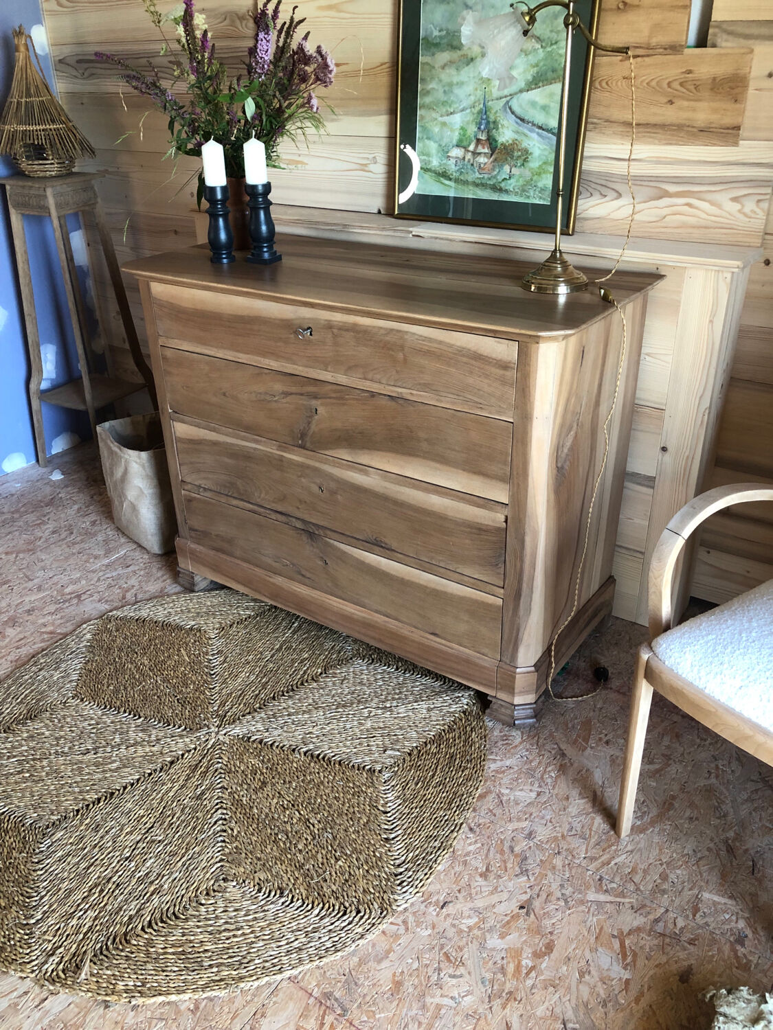 Antique walnut chest of drawers