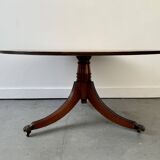 Regency Style Round Coffee Table Leather Top