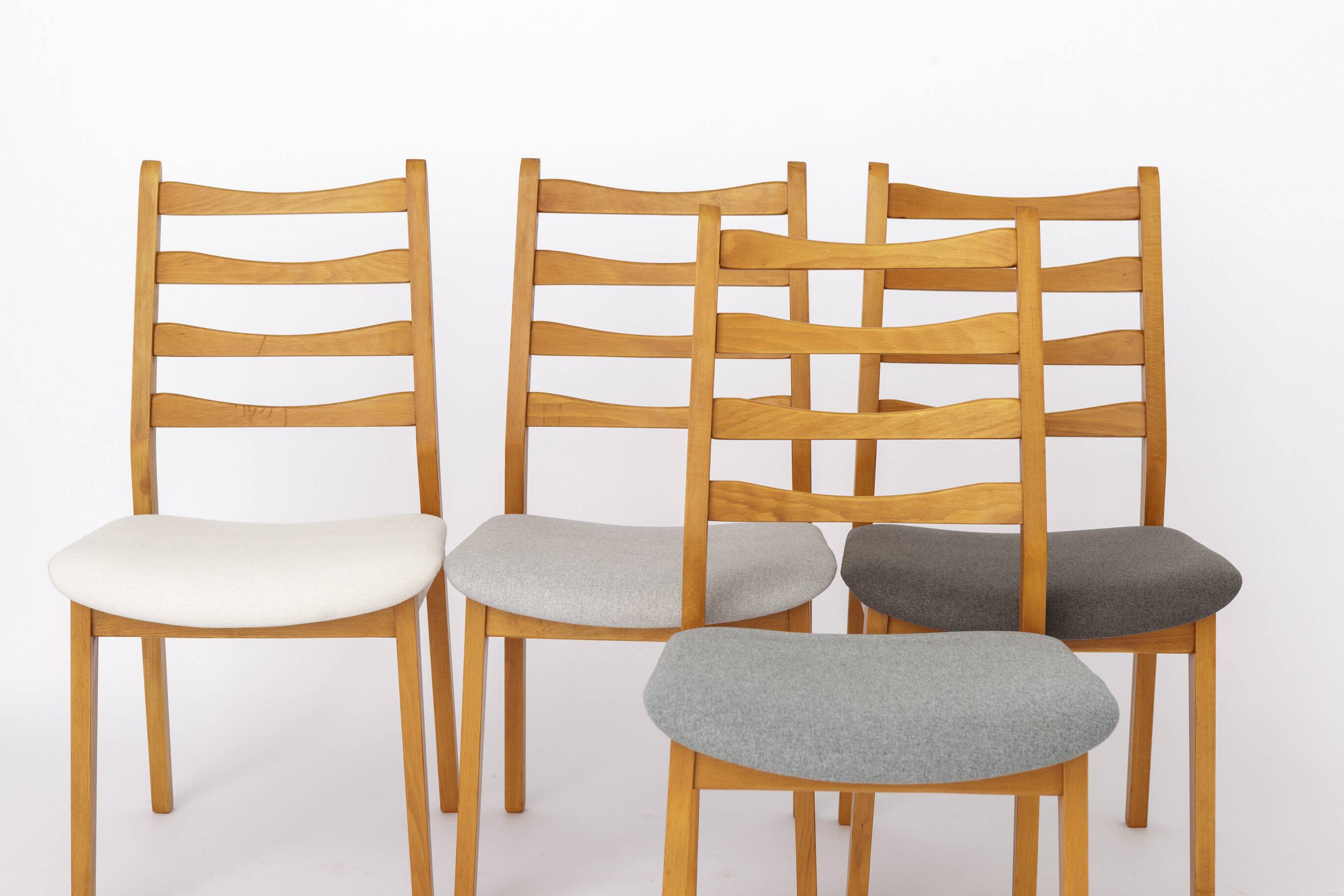 Set of 4 Vintage Beech Dining Chairs, Mid Century Modern, German 1960s