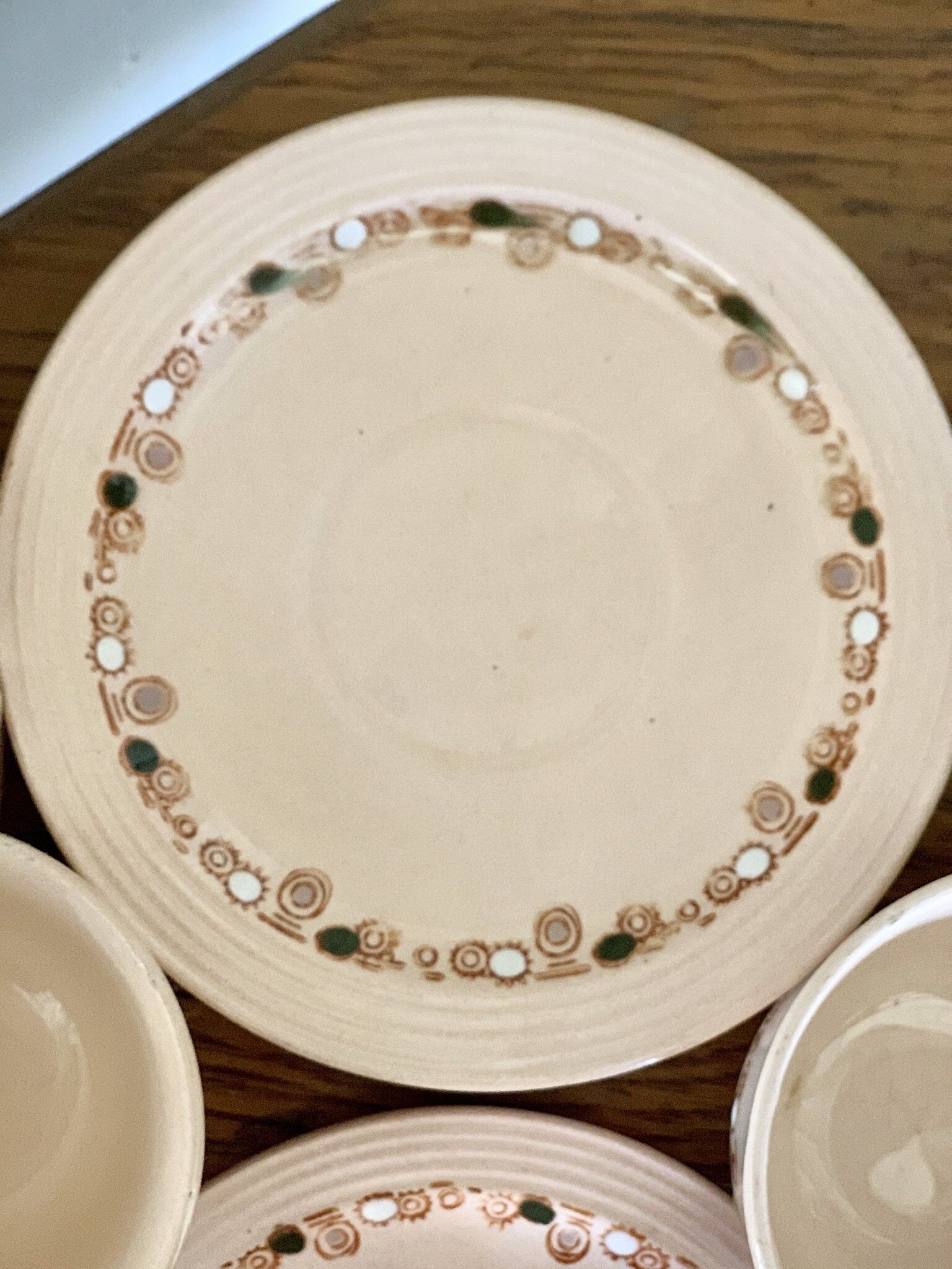 Ancient tea set in earthenware Longwy service Betty