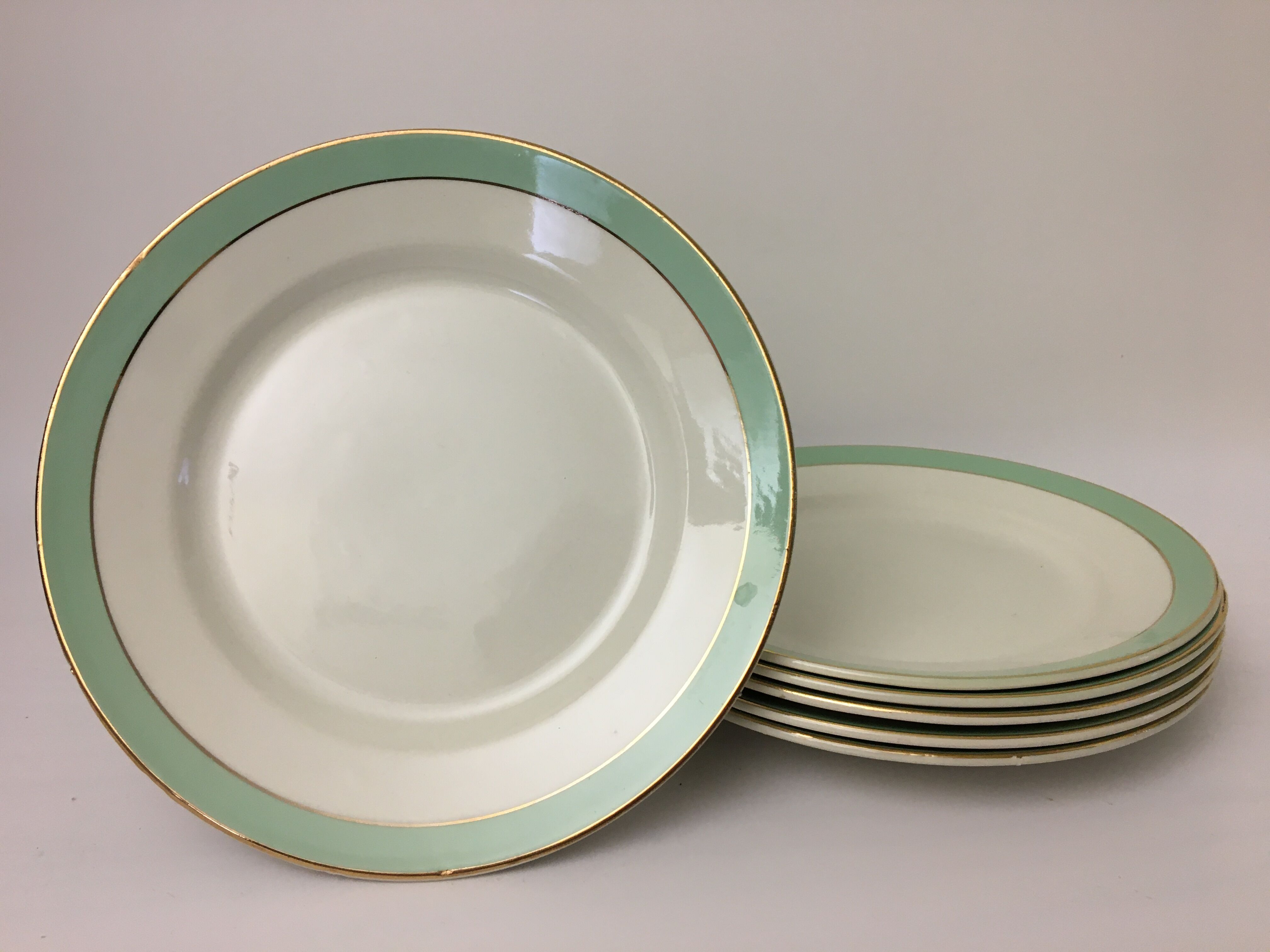 Set of 6 plates plates stamped "faïencerie d'orchies nord" model "condé"