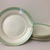 Lot de 6 assiettes plates estampillées “faïencerie d'orchies nord”  modèle «condé»