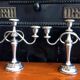 Pair of Victorian chandeliers in Silver Metal English