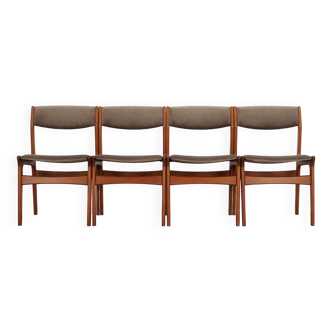 Ensemble de quatre chaises en teck, design danois, années 1960, fabrication: Nova